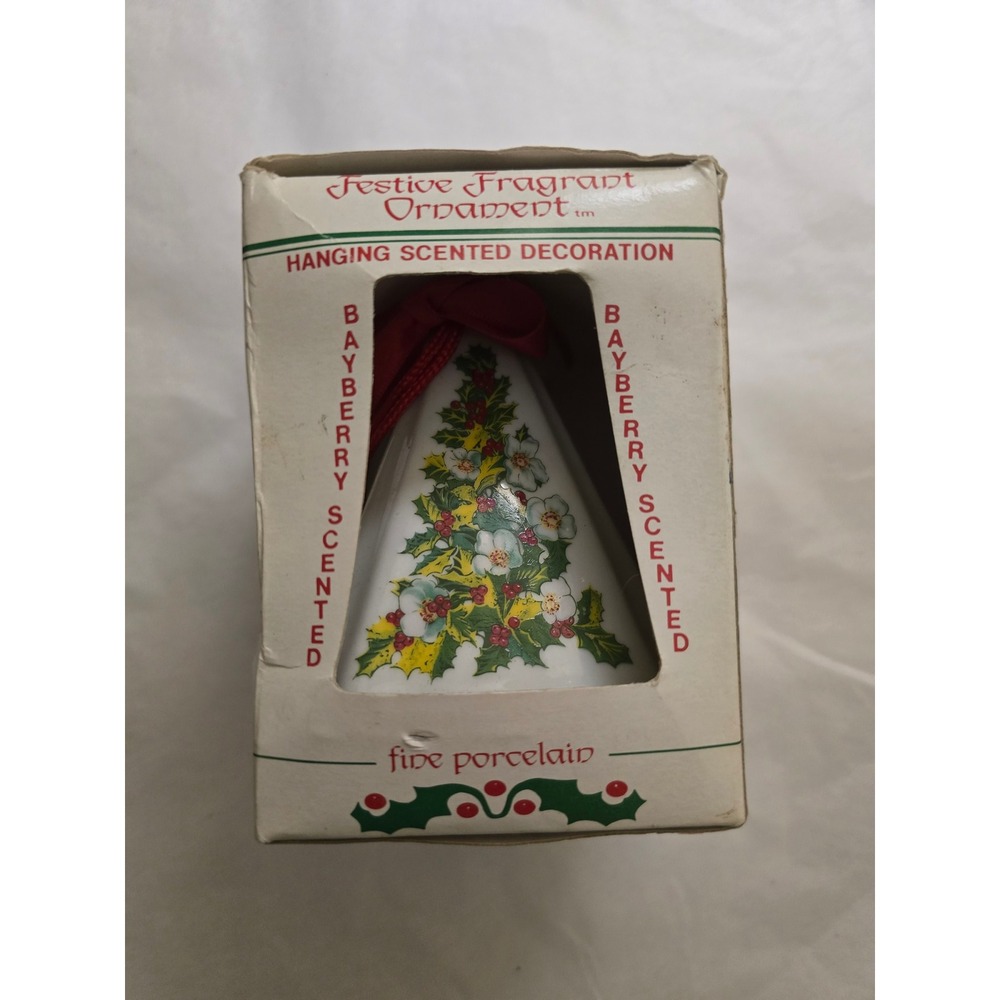 Vintage Jasco Festive Fragrant Ornament Fine Porcelain Bayberry Scented Tree